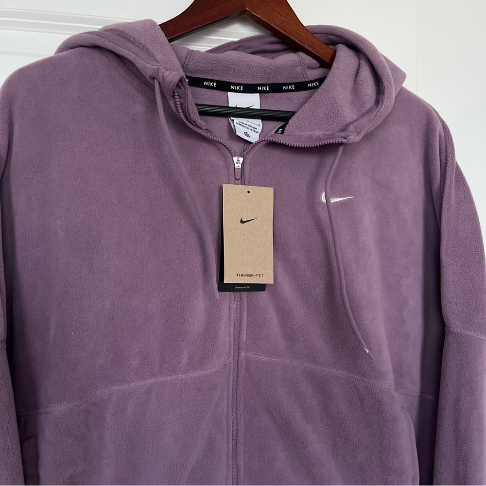 Nike Therma-Fit Women’s Oversized Full-Zip Fleece Hoodie Size Large - Picture 3 of 6